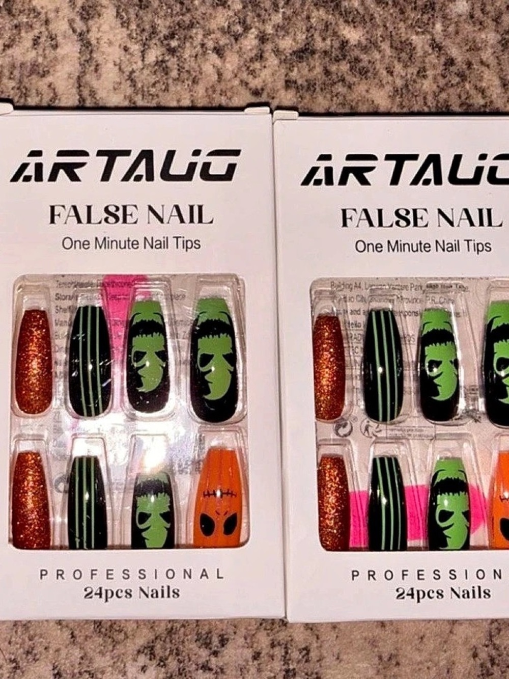 ArtTalic False Nail Tips 24-Piece Sets Green & Orange NWT